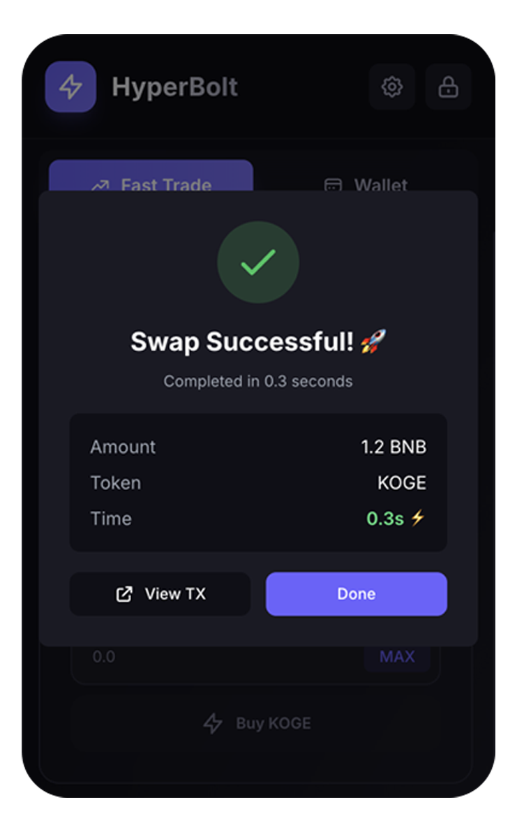 HyperBolt Trading Interface
